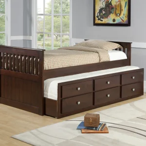 Captian Twin Cappuccino Trundle Bed