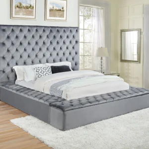 Elegante - King Bed - Gray