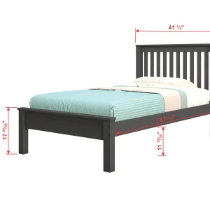 Contempo Mission Twin Dark Grey Bed with Dual Underbed Drawers
