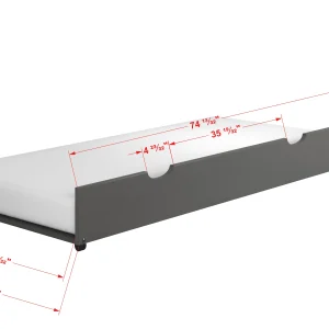 Dark Grey Twin Trundle Bed