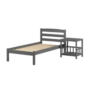 Econo Scandinavian Twin Dark Grey Bed with Best Friend Pet End Table