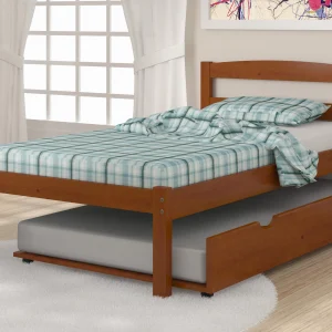 Econo Scandinavian Twin Espresso Bed with Twin Trundle