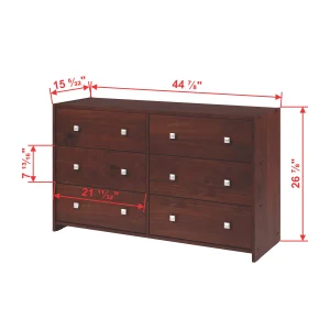 L-Series Cappuccino 6 Drawer Dresser