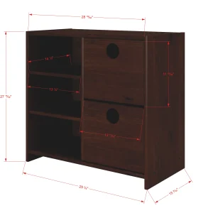 Circles Cappuccino 2 Drawer Chest with Shelf