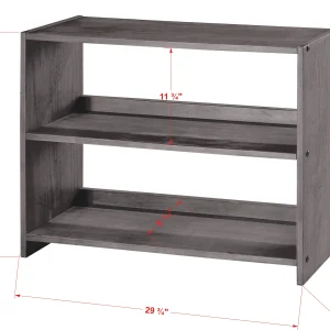 Louver Antique Grey Small Bookcase