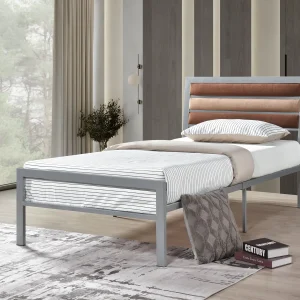 Clinton - Twin Bed - Silver/Brown